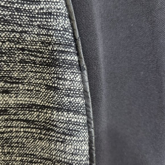 H&M Skirt 6 Black Color Block Stretch Woven Zip Back Textured Career - Picture 5 of 7